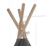 Haus Projekt Tipi Zelt Für Kinder mit Lichterkette, Wimpelkette, Aufbewahrungstasche & Bodenmatte – Kinderzimmer Spielzelt 100% Baumwoll, Teepee für drinnen/draußen (Grau/Weiß 160cm hoch)