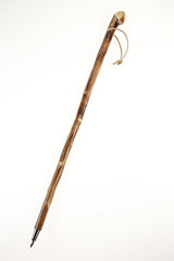 Stock-Fachmann Wanderstock Naturwurzel geflammt mit Lederschlaufe