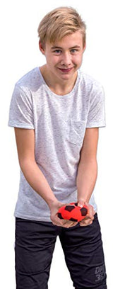 Betzold Softbälle-Set, 3 Stück - Kinder-Softball, Soft-Bälle, Kinder-Ball aus Schaumstoff, Schaumstoffball, besonders weich und griffig, gelb, blau, rot, im Netz, unbeschichtet