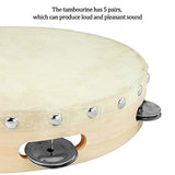 Handhalte Tamburin Trommel Glocke Birke Metall Klingeln Schlaginstrument Pädagogisches Spielzeug für KTV Party Kinderspiele 6"