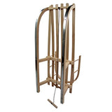 BAMBINIWELT Kombi-Angebot Holz-Schlitten mit Rückenlehne & Zugseil + universaler Winterfußsack (108cm), auch geeignet für Babyschale, Kinderwagen, Buggy, aus Wolle Uni (Bordeaux)