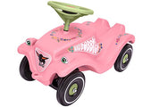 BIG-Bobby-Car Classic Flower, Kinderfahrzeug mit Blumenaufklebern für Jungen und Mädchen, belastbar bis zu 50 kg, Rutschfahrzeug für Kinder ab 1 Jahr, pastell rosa, grün