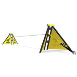 Gibbon Slacklines Independence Kit Classic, Slacklinen ohne Bäume, mit 2 Slackframes, 2 x 70cm Bodenschrauben und Classic Line 15m, Aufbauhöhen: 30/50/70 cm, für Anfänger, perfekter Freizeitsport