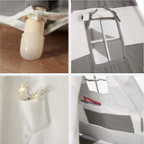 Haus Projekt Tipi Zelt Für Kinder mit Lichterkette, Wimpelkette, Aufbewahrungstasche & Bodenmatte – Kinderzimmer Spielzelt 100% Baumwoll, Teepee für drinnen/draußen (Grau/Weiß 160cm hoch)