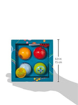 HABA 3571 - Entdeckerkugeln, 4er Set, Motorikspielzeug aus Holz für Babys und Kleinkinder ab 1 Jahr, geeignet für Meine erste Kugelbahn und Kullerbü-Bahnen von HABA