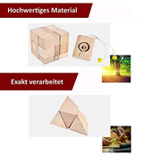 B&Julian ® 3D IQ Holzpuzzle10 Mini Knobelspiele Holz Puzzle Set Geduldspiel Rätselspiel Geschicklichkeitsspiel Holzpuzzle für Kinder Erwachsene Ideen Adventskalender