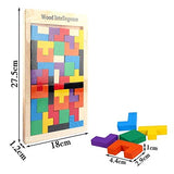 Flybiz Holzpuzzles Tetris Puzzlespiel Burr Tangram Stichsäge Spielzeug Pädagogisches Spiel (40 Stück), Gehirn Teaser Spielzeug Magic Frühe Pädagogische Blöcke Spielzeug für Kinder