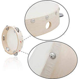 Handhalte Tamburin Trommel Glocke Birke Metall Klingeln Schlaginstrument Pädagogisches Spielzeug für KTV Party Kinderspiele 6"