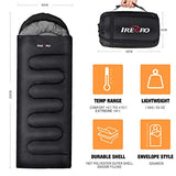 IREGRO Schlafsack, 1500g 3-4 Jahreszeiten Schlafsack Camping, Kleines Packmaß Warm Deckenschlafsack, Leichter Trekkingschlafsack, Reisen und Outdoor, Ideal für Erwachsene und Kinder, 220 x 80 cm