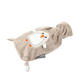 Fashy „Pia“ 35720.4 Wärmflasche / Kinderwärmflasche Pinguin ~ Thermoplast- Wärmeflasche mit kuschelweichem Flauschbezug aus 100% Polyester, robust und langlebig ~ 0,8 Liter