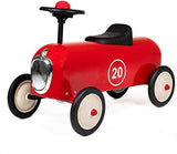 Baghera Rutschauto Racer Rot | Rutschfahrzeug für Kinder - zahlreiche lebensechte Details | Retro Rutschauto für Kinder ab 1 Jahr