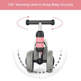 Bammax Kinder Laufrad Lauflernrad Balance Fahrrad ohne Pedale Dreirad Spielzeug für 1 Jahr, Erstes Baby Laufrad für Jungen Mädchen, Empfohlenes Alter: 10-24 Monate, Rosa