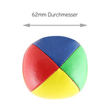 5er Set Diabolo Premium Jonglierbälle - 62mm Ø ✓ Jonglierball Füllung aus hochwertiger Vogelhirse ✓ Wasserabweisend ✓ Robustes Kunstleder I Jonglier-Set zur Jonglage für Kinder & Anfänger