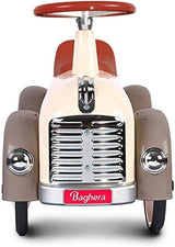 Baghera Rutschauto Speedster Cremeweiß | Rutschfahrzeug für Kinder - zahlreiche lebensechte Details | Retro Rutschauto für Kinder ab 1 Jahr