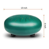 GUNAI 10 Zoll Stahl Tongue Pan Drum 11 Töne Schlaginstrument Hand Pan Drum mit Trommelschlägeln Tragetasche Note Sticks für Meditation Yoga Zazen Klangheilung