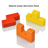 Flybiz Holzpuzzles Tetris Puzzlespiel Burr Tangram Stichsäge Spielzeug Pädagogisches Spiel (40 Stück), Gehirn Teaser Spielzeug Magic Frühe Pädagogische Blöcke Spielzeug für Kinder