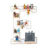 BOARTI Kinder Regal Buchstabe E in Weiß - geeignet für die Toniebox und ca. 39 Tonies - zum Spielen und Sammeln