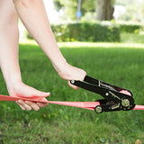 Ultrasport Slackline mit Ratsche inkl. Tragetasche, Slack Line für Anfänger, Kinder und Familien, in zwei verschidenen Größen, erhältlich mit und ohne Baumschutz, Slackline-Set, Fitness Slackline