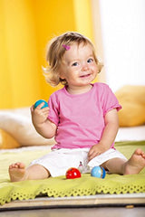 HABA 3571 - Entdeckerkugeln, 4er Set, Motorikspielzeug aus Holz für Babys und Kleinkinder ab 1 Jahr, geeignet für Meine erste Kugelbahn und Kullerbü-Bahnen von HABA