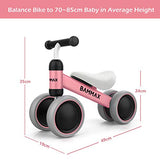 Bammax Kinder Laufrad Lauflernrad Balance Fahrrad ohne Pedale Dreirad Spielzeug für 1 Jahr, Erstes Baby Laufrad für Jungen Mädchen, Empfohlenes Alter: 10-24 Monate, Rosa