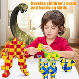 O-Kinee Würfel Spielzeug 12 Stücke 24 Blöcke Magische Geschwindigkeit Würfel Schlange Würfel Magische Schlangen Würfel 3D IQ Spielzeug - für Kinder und Erwachsene (12 Stücke-a)