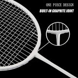 Senston Carbon Profi Badminton Set Leichtgewicht Badmintonschläger Badminton Schläger Federballschläger mit Schlägertasche