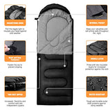 IREGRO Schlafsack, 1500g 3-4 Jahreszeiten Schlafsack Camping, Kleines Packmaß Warm Deckenschlafsack, Leichter Trekkingschlafsack, Reisen und Outdoor, Ideal für Erwachsene und Kinder, 220 x 80 cm