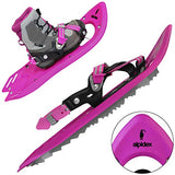 ALPIDEX Schneeschuh Kinder Schuhgröße 26 bis 38 bis 55 kg Optional Teleskopstöcke, Farbe:Eisprinzessin mit Stöcken