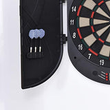HOMCOM Elektronische Dartscheibe Dartboard Dart-Set mit 6 Darts Schwarz+Orange 26 Spiele und 185 Trefferoptionen für 8 Spieler 46,5 x 4,4 x 50,5 cm