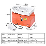 Elektrische Töpferscheibe Maschine 25CM 350W Keramik Clay Maschine Töpferscheibe Formmaschine DIY ton Werkzeug mit Fußpedale und Abnehmbare Waschbecken Keramik Tonformwerkzeug Maschine