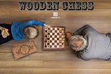 AGREATLIFE Königliches Schachspiel aus Holz handgefertigt - Hochwertiges Schachbrett aus Echtholz magnetisch - Wooden Chess Set Mittelalter klappbar 38x38 mit Aufbewahrungsbox