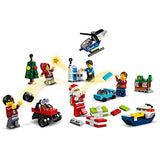LEGO 60268 City Adventskalender 2020 Weihnachten Mini Bauset mit Kleinstfahrzeugen, Santa Schlitten und Board, Bauset