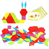 Lewo 130 Teilig Holzpuzzles Geometrische Formen Puzzle Bausteine Montessori Spielzeug Lernspielzeug für Kinder Mädchen und Jungen ab 3 Jahr