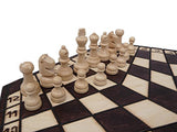 ChessEbook Schachspiel für Drei, 40 x 35 cm, Holz