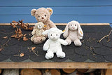 Steiff Hoppie Hase - 28 cm - Plüschhase mit Schlappohren - Soft Cuddly Friends - Kuscheltier für Kinder - waschbar - hellgrau (080470)