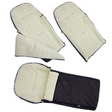 BAMBINIWELT Kombi-Angebot Holz-Schlitten mit Rückenlehne & Zugseil + universaler Winterfußsack (108cm), auch geeignet für Babyschale, Kinderwagen, Buggy, aus Wolle Uni (Bordeaux)