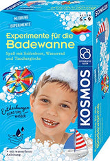 KOSMOS 657833 Experimente für die Badewanne, Experimentier-Spaß mit Seifenboot, Wasserrad und Taucherglocke, Forscher-Set, Experimentierset für Kinder, Badewannen-Spielzeug ab 6 Jahre