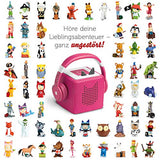 Tonie-Lauscher pink: Kinder Kopfhörer passend zur Toniebox - Lautstärke reguliert, Abnehmbares Kabel, Größenverstellbar, Bewegliche Ohrmuscheln