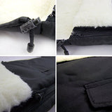 BAMBINIWELT Kombi-Angebot Holz-Schlitten mit Rückenlehne & Zugseil + universaler Winterfußsack (108cm), auch geeignet für Babyschale, Kinderwagen, Buggy, aus Wolle Uni (Bordeaux)