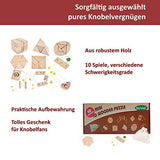 B&Julian ® 3D IQ Holzpuzzle10 Mini Knobelspiele Holz Puzzle Set Geduldspiel Rätselspiel Geschicklichkeitsspiel Holzpuzzle für Kinder Erwachsene Ideen Adventskalender