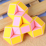 O-Kinee Würfel Spielzeug 12 Stücke 24 Blöcke Magische Geschwindigkeit Würfel Schlange Würfel Magische Schlangen Würfel 3D IQ Spielzeug - für Kinder und Erwachsene (12 Stücke-a)