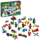 LEGO 60268 City Adventskalender 2020 Weihnachten Mini Bauset mit Kleinstfahrzeugen, Santa Schlitten und Board, Bauset