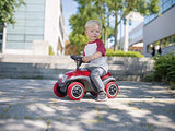 BIG - Bobby Car Next - Deluxe Variante, Kinderfahrzeug mit LED-Front Scheinwerfer, Flüsterreifen und weichem Sitz, belastbar bis zu 50kg, Rutschfahrzeug für Kinder ab 1 Jahr, rot