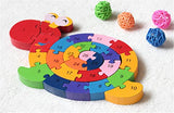 Woop Spannendes Zahlen-Puzzle Holz Schnecke - Pädagogisches Lern-Spiel - Zahlen von 1 bis 26 - Buchstaben von A bis Z - Klein-Kinder ab 3 Jahre