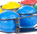 PEARL Boccia Kugeln Kinder: Boule- & Boccia-Spiel mit 8 Kunststoff-Kugeln, Ziel-Kugel & Tragekorb (Boule Kugeln Kinder)