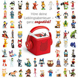 Tonie-Lauscher rot: Kinder Kopfhörer passend zur Toniebox - Lautstärke reguliert, Abnehmbares Kabel, Größenverstellbar, Bewegliche Ohrmuscheln