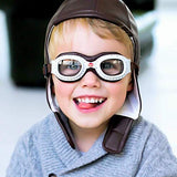 Baghera Fliegerbrille und Fliegermütze für Kinder | Pilotenmütze und Pilotenbrille Vintage Look für Kinder ab 3 Jahren | Retro Fliegerbrille und Fliegerkappe Set für Kinder