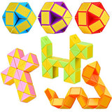 O-Kinee Würfel Spielzeug 12 Stücke 24 Blöcke Magische Geschwindigkeit Würfel Schlange Würfel Magische Schlangen Würfel 3D IQ Spielzeug - für Kinder und Erwachsene (12 Stücke-a)