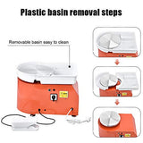 Elektrische Töpferscheibe Maschine 25CM 350W Keramik Clay Maschine Töpferscheibe Formmaschine DIY ton Werkzeug mit Fußpedale und Abnehmbare Waschbecken Keramik Tonformwerkzeug Maschine