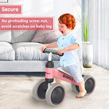 Bammax Kinder Laufrad Lauflernrad Balance Fahrrad ohne Pedale Dreirad Spielzeug für 1 Jahr, Erstes Baby Laufrad für Jungen Mädchen, Empfohlenes Alter: 10-24 Monate, Rosa